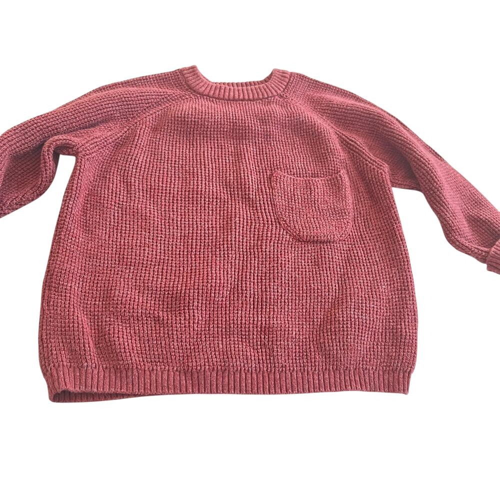 Zara Boys Brick Red Ribbed Cotton Sweater size 18-24 Months
